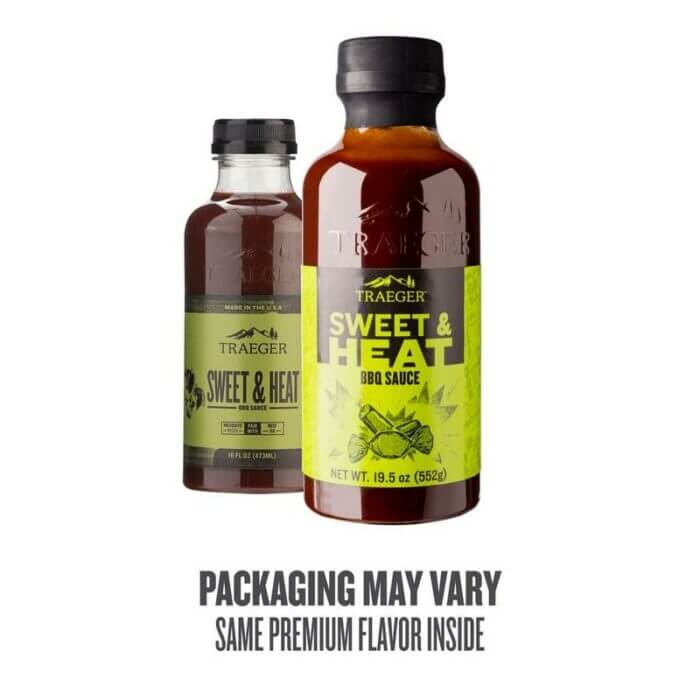 Traeger Sweet & Heat bbq-sås old and new bottle