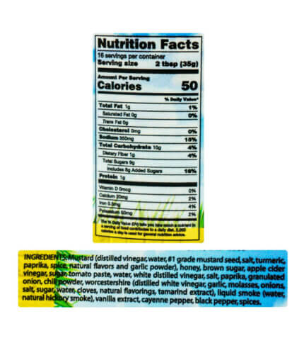 Yellow Brick Road Sauce nutrition facts